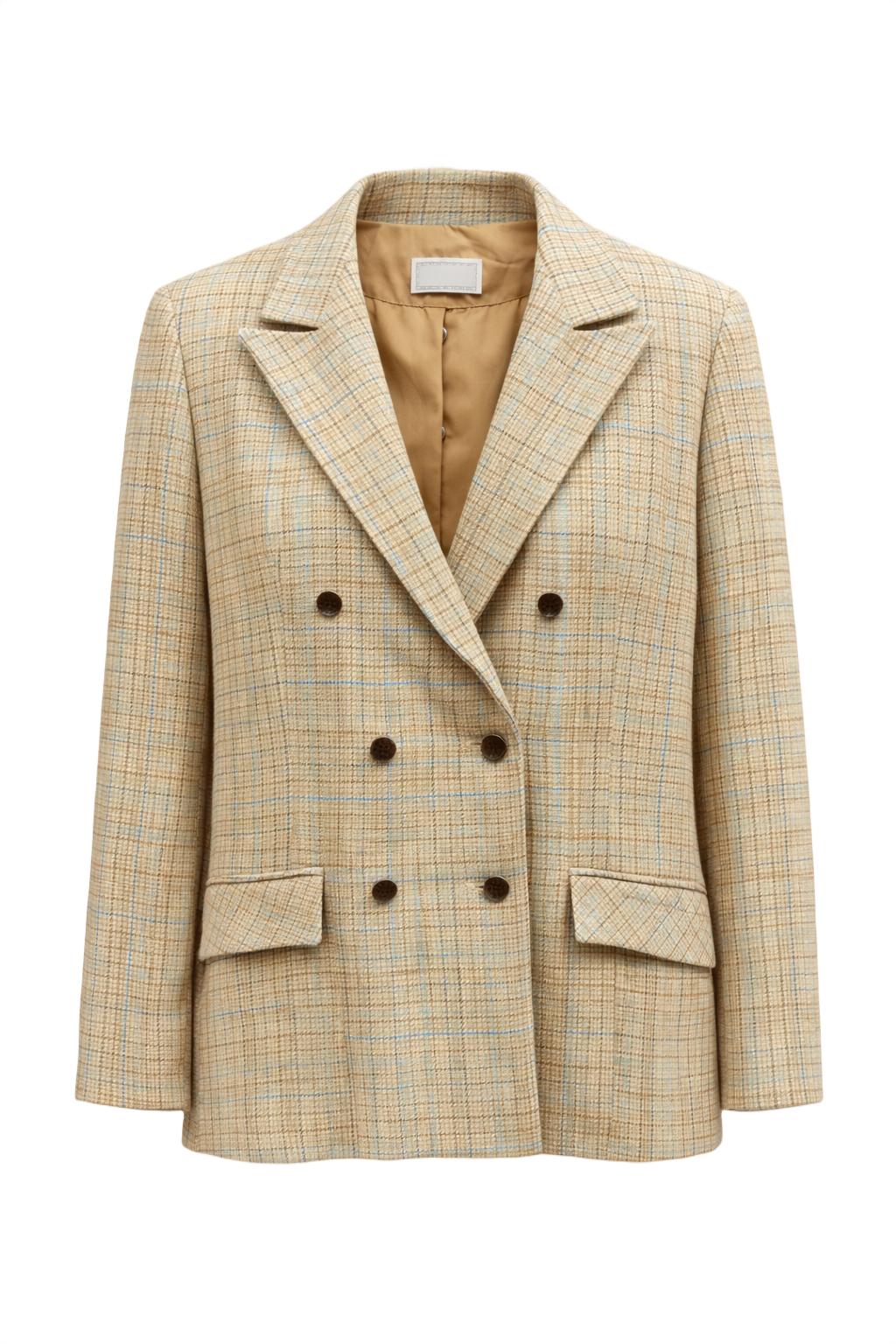 1970s Beige Wool Blazer - Front View