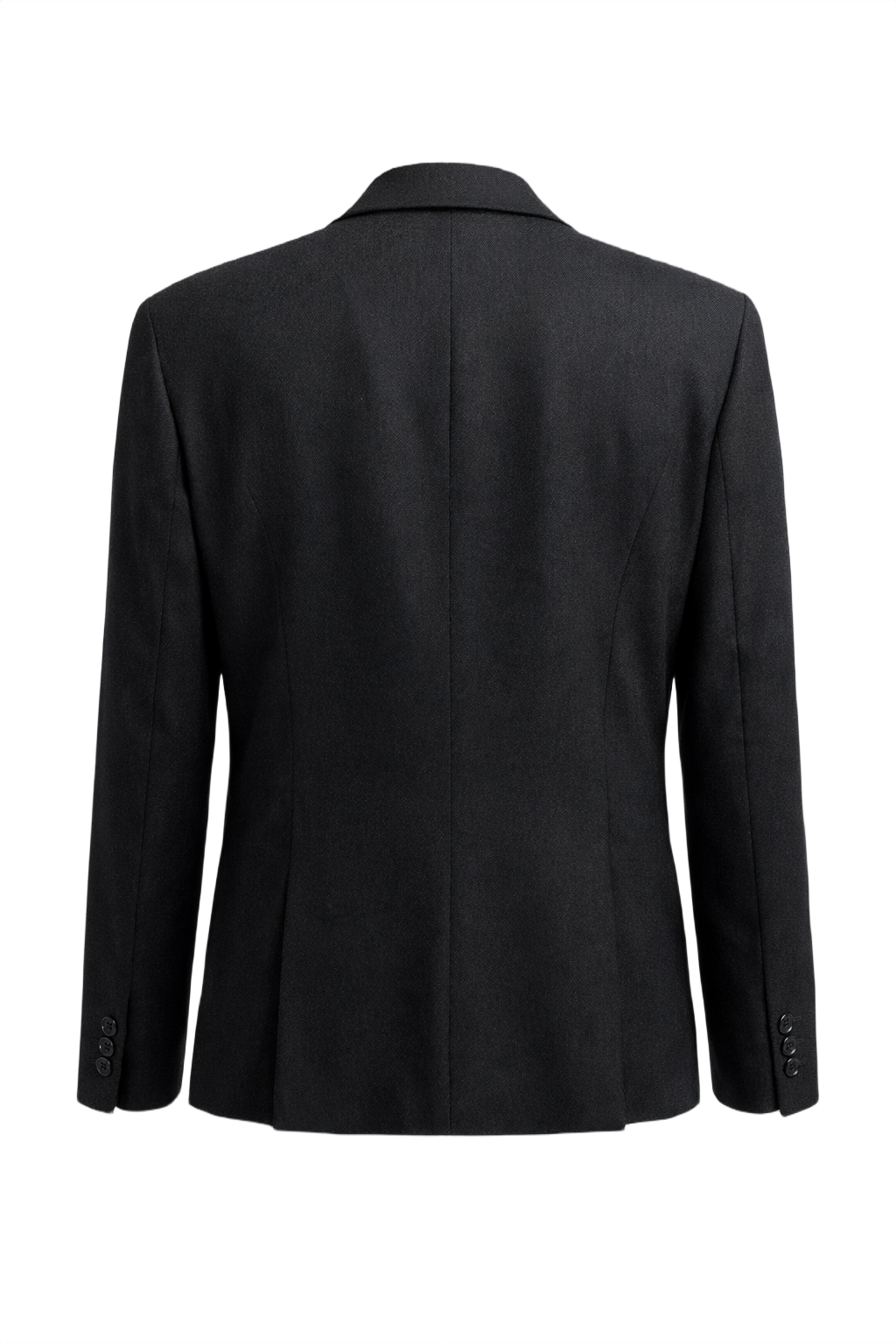 1980s Black Wool Blend Blazer - Back View