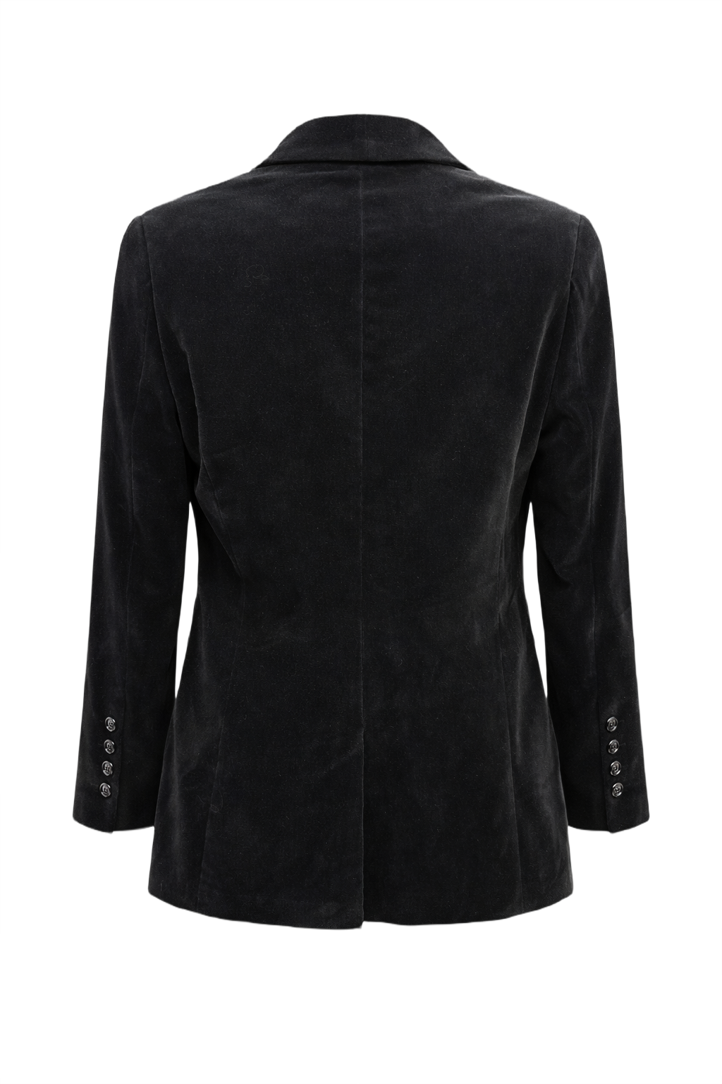 1980s Black Velvet Blazer - Back View