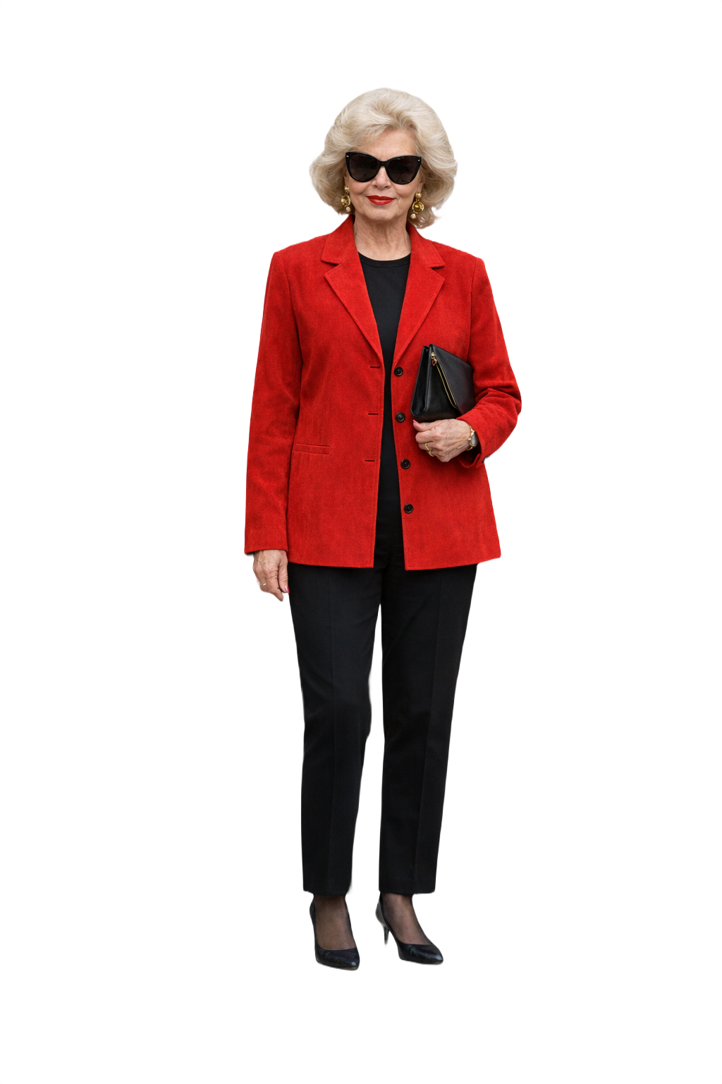 1980s Vivid Red Suede Jacket - Model