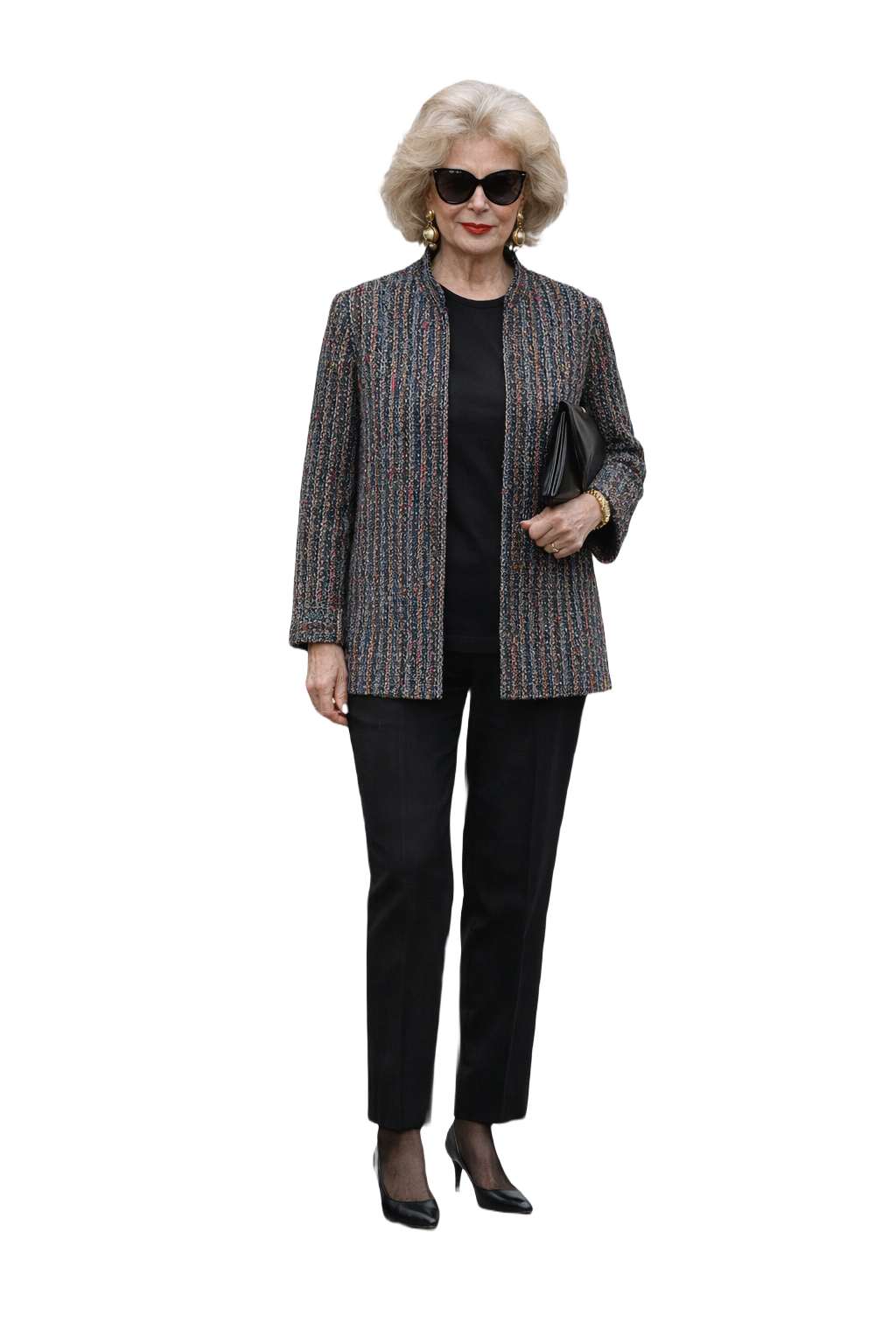 1980s Multicolored Wool Blend Jacket - Model