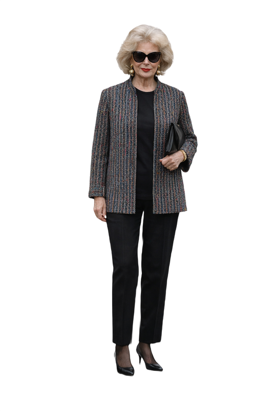 1980s Multicolored Wool Blend Jacket - Model