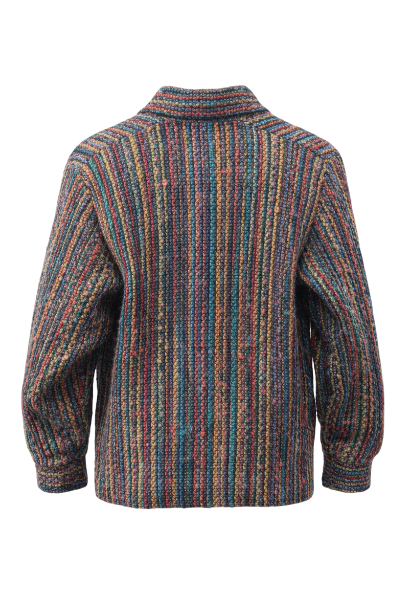 1980s Multicolored Wool Blend Jacket - Back View