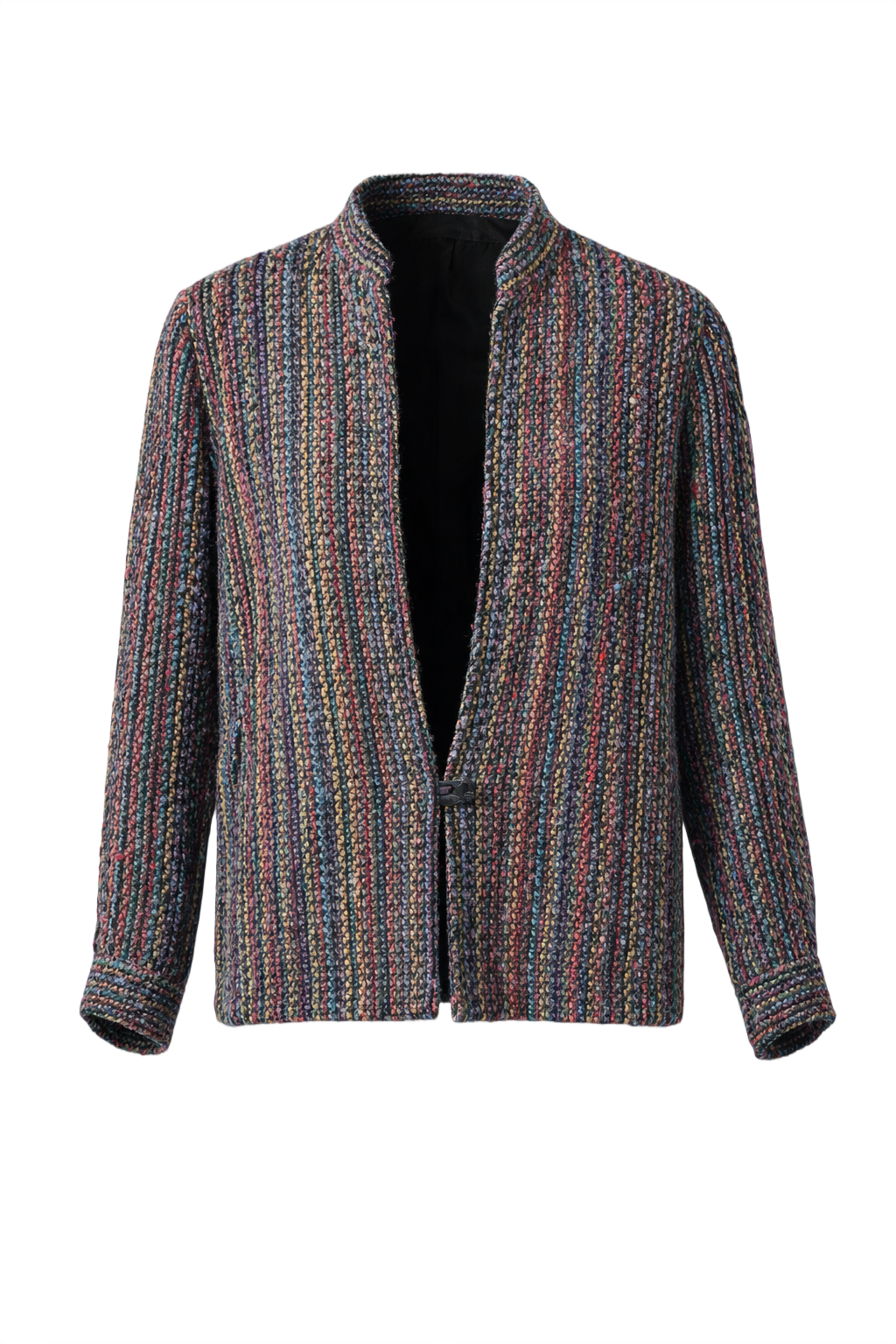 1980s Multicolored Wool Blend Jacket - Front View
