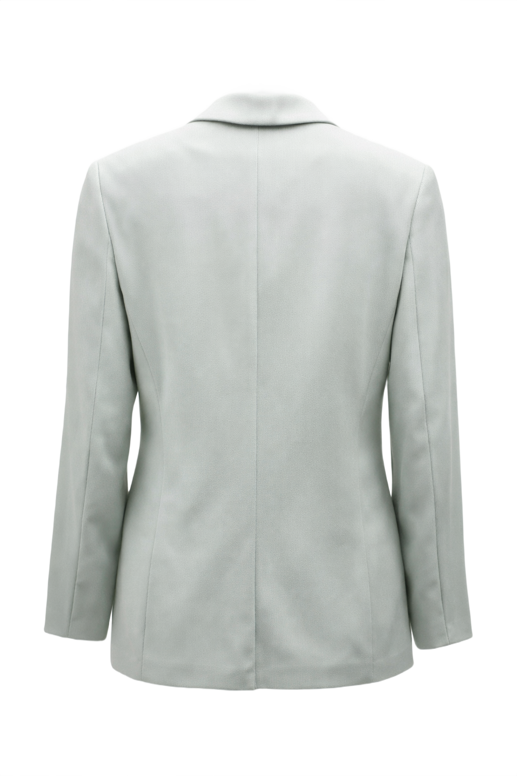 1980s Light Mint Green Polyester Blend Blazer - Back View