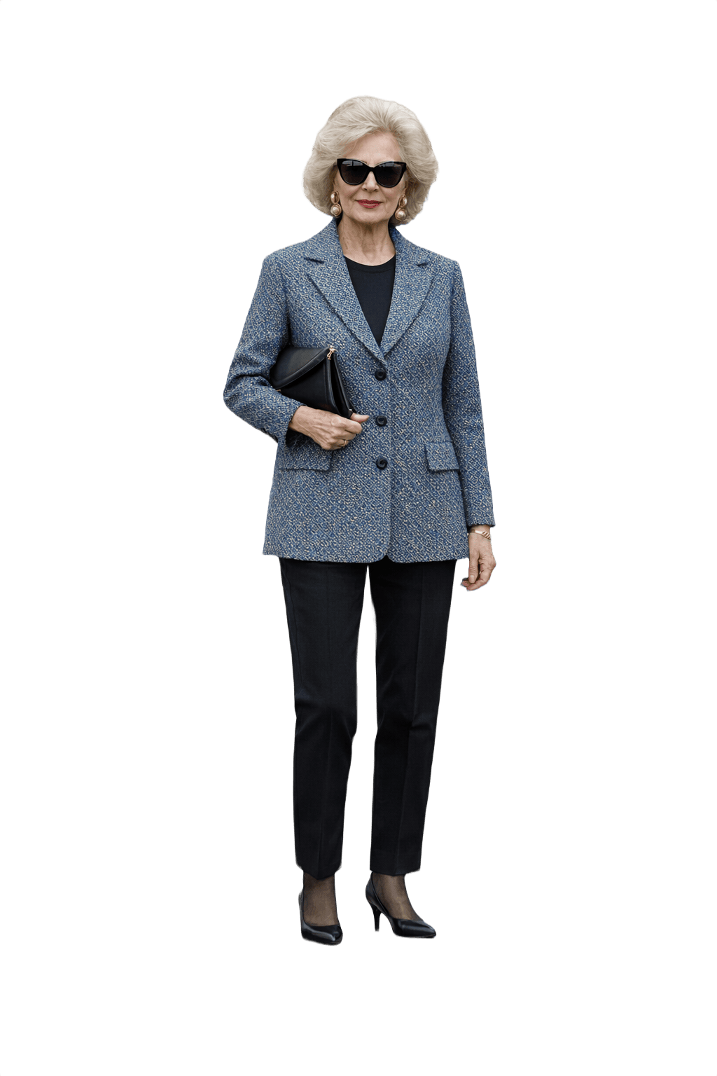 1980s Blue Wool Blazer - Model