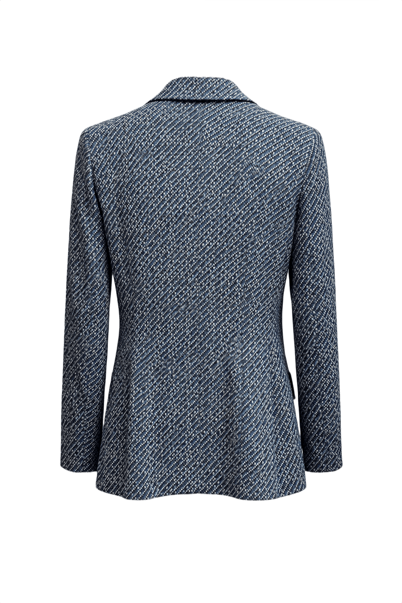 1980s Blue Wool Blazer - Back View