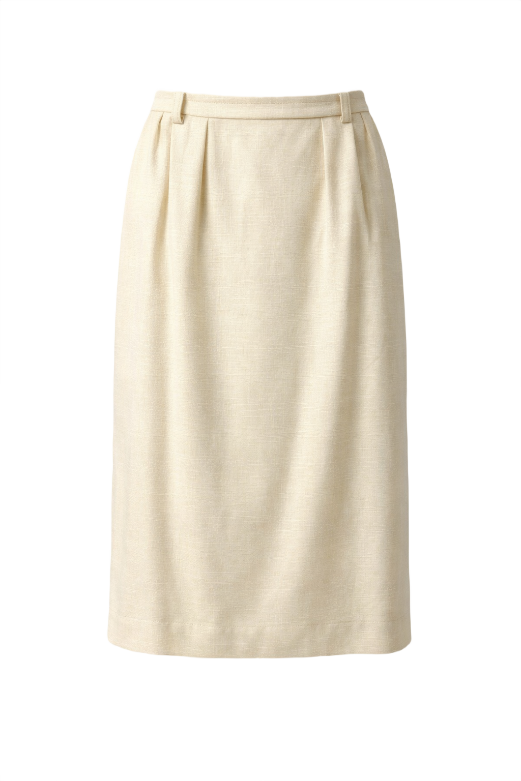 1980s Cream Wool Blend Skirt - Front View
