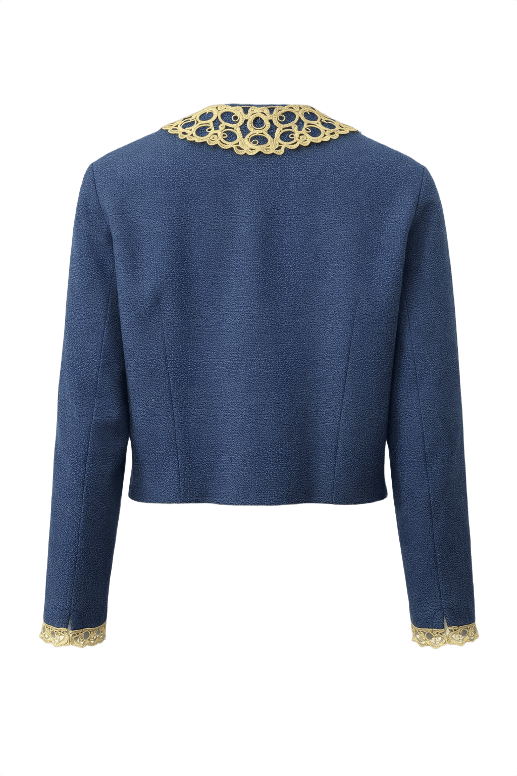 1980s Navy Blue Wool Jacket - Back View