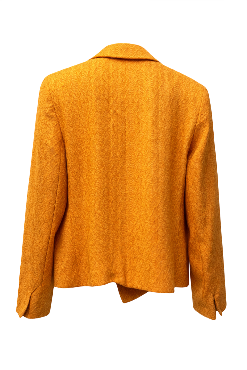 1980s Bright Orange Wool Blend Blazer - Back View