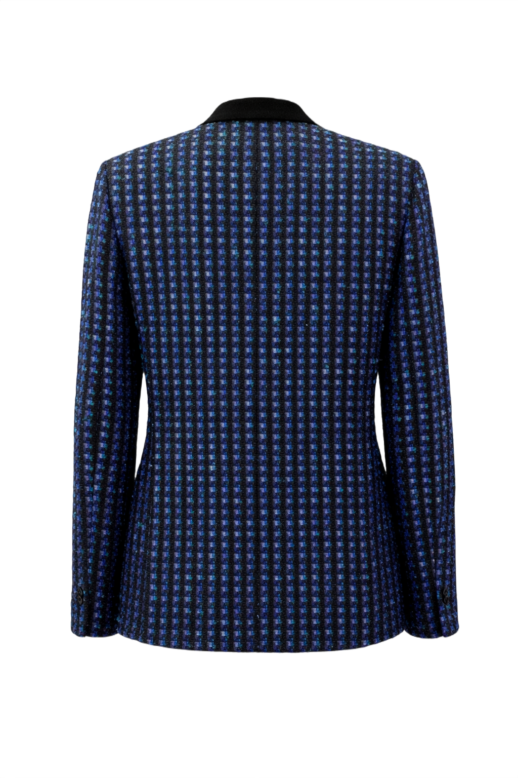 1980s Black Wool Blend Blazer - Back View