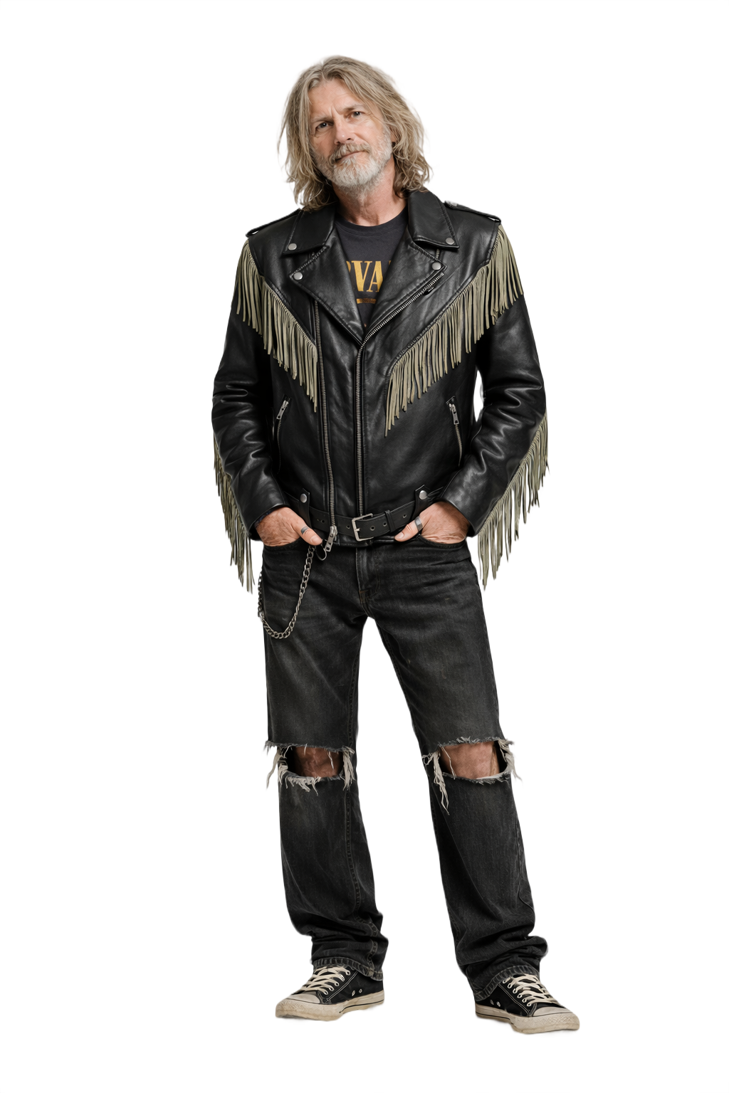 1990s Black Leather Jacket - Model