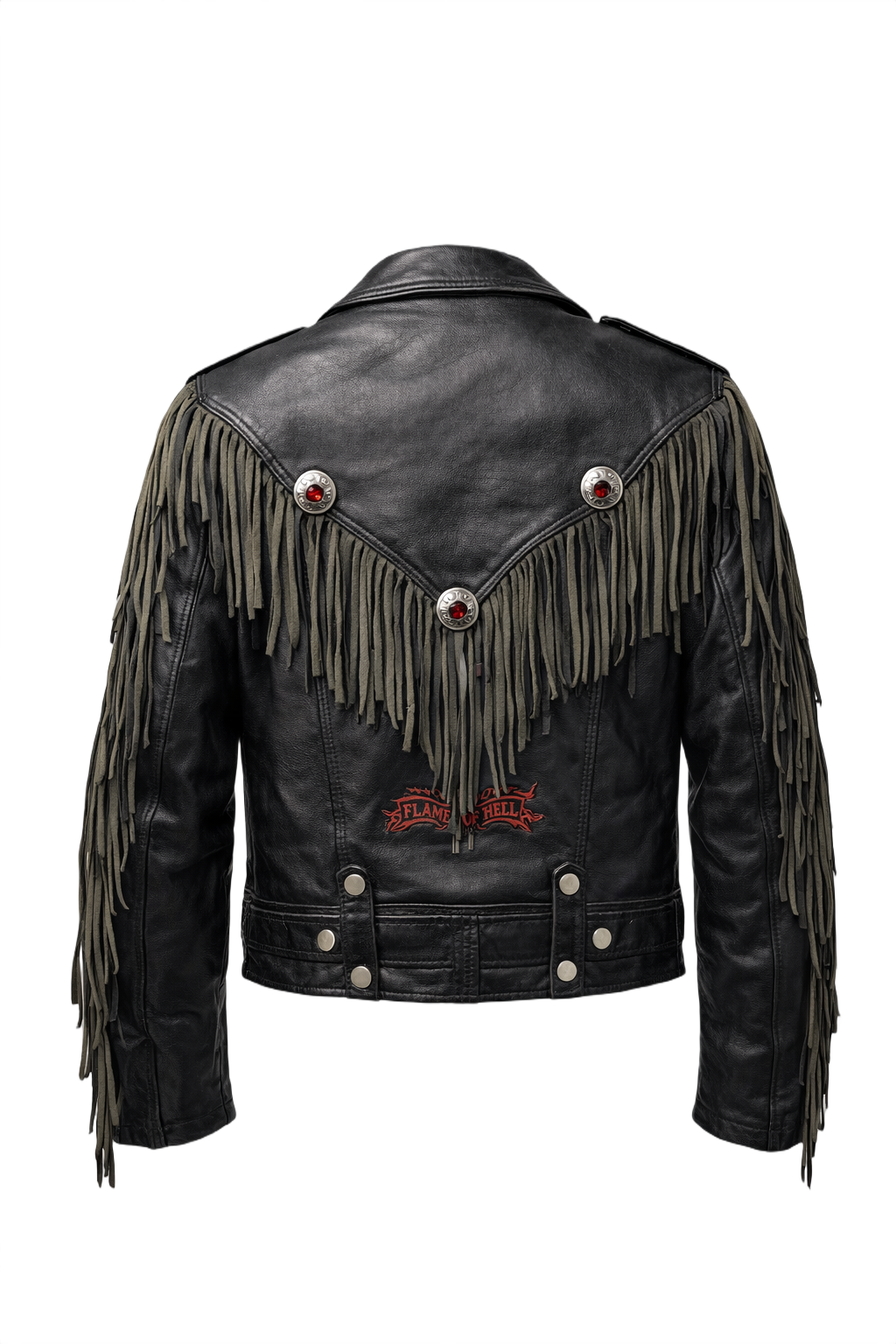 1990s Black Leather Jacket - Back View