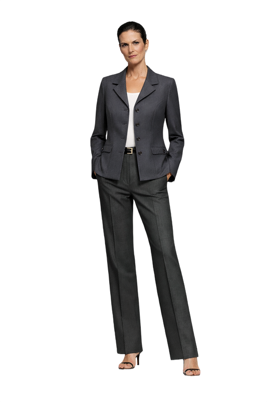 1990s Charcoal Grey Polyester Blend Blazer - Model