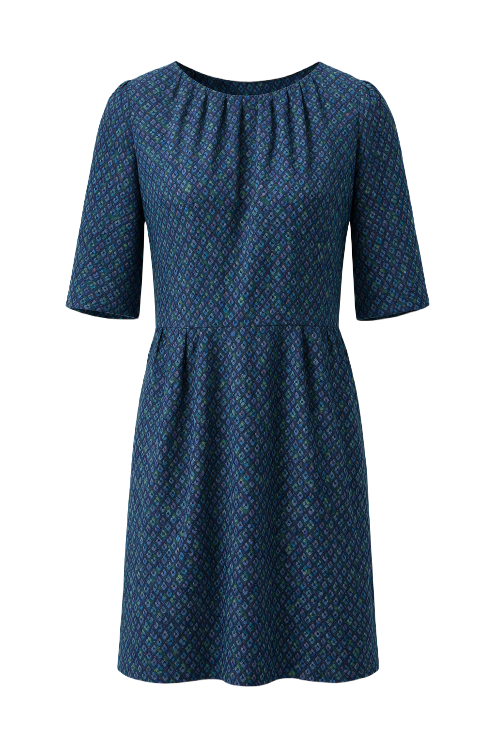 1960s Blue Unknown Dress - Front View
