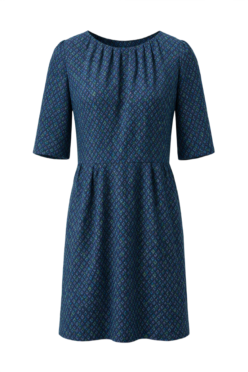 1960s Blue Unknown Dress - Front View