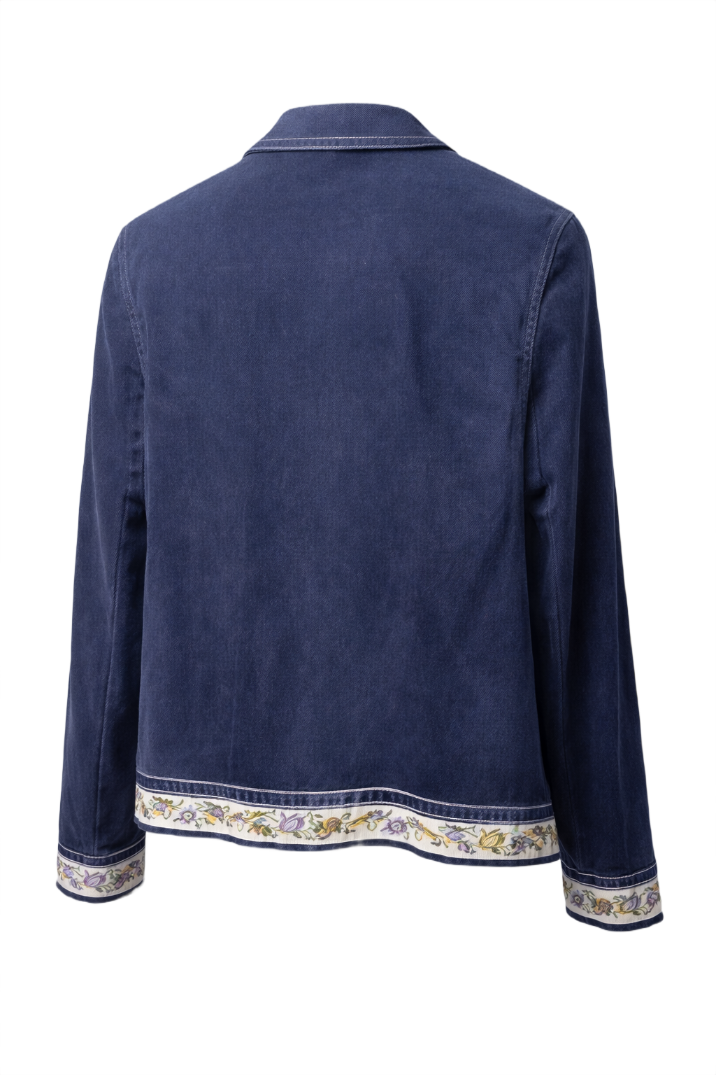 1970s Navy Blue Cotton Jacket - Back View