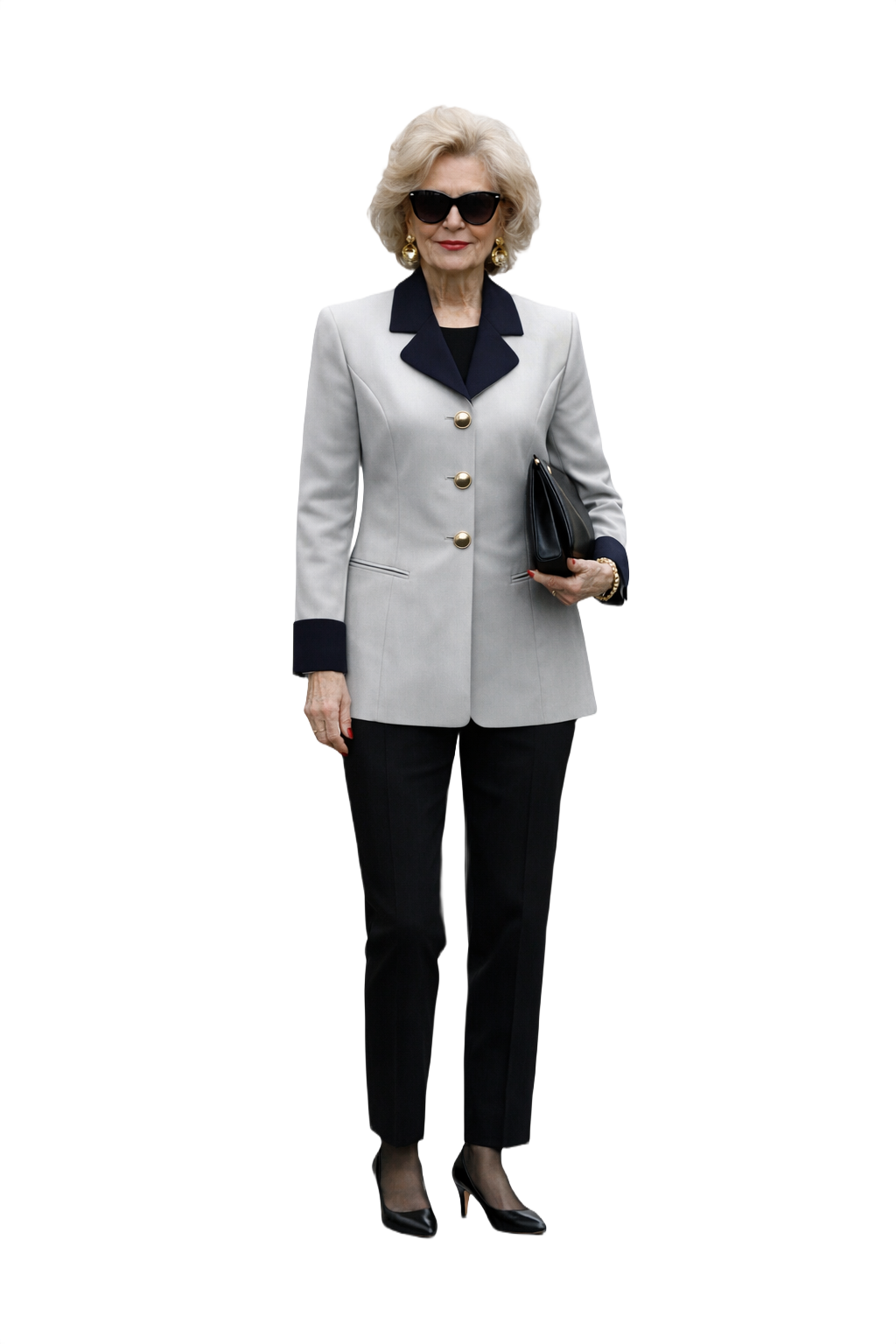 1980s Light Gray Smooth Blazer - Model