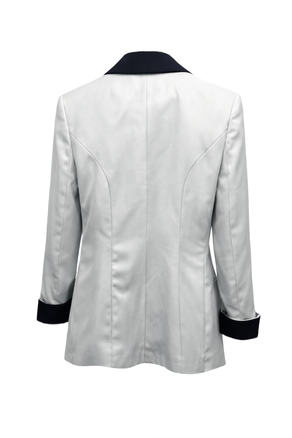 1980s Light Gray Smooth Blazer - Back View