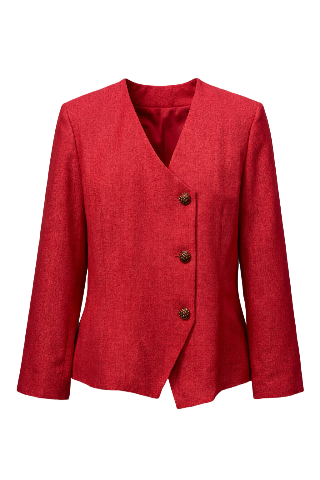 1980s Red Textured Blazer - Front View