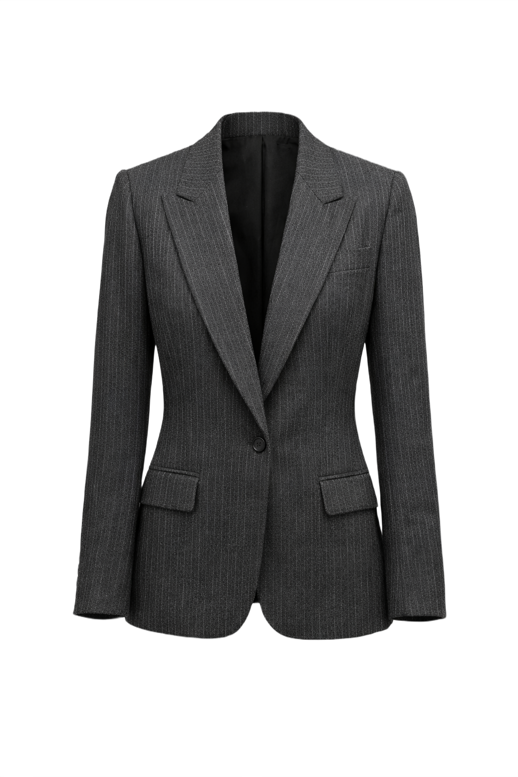 1990s Grey Wool Blazer - Front View