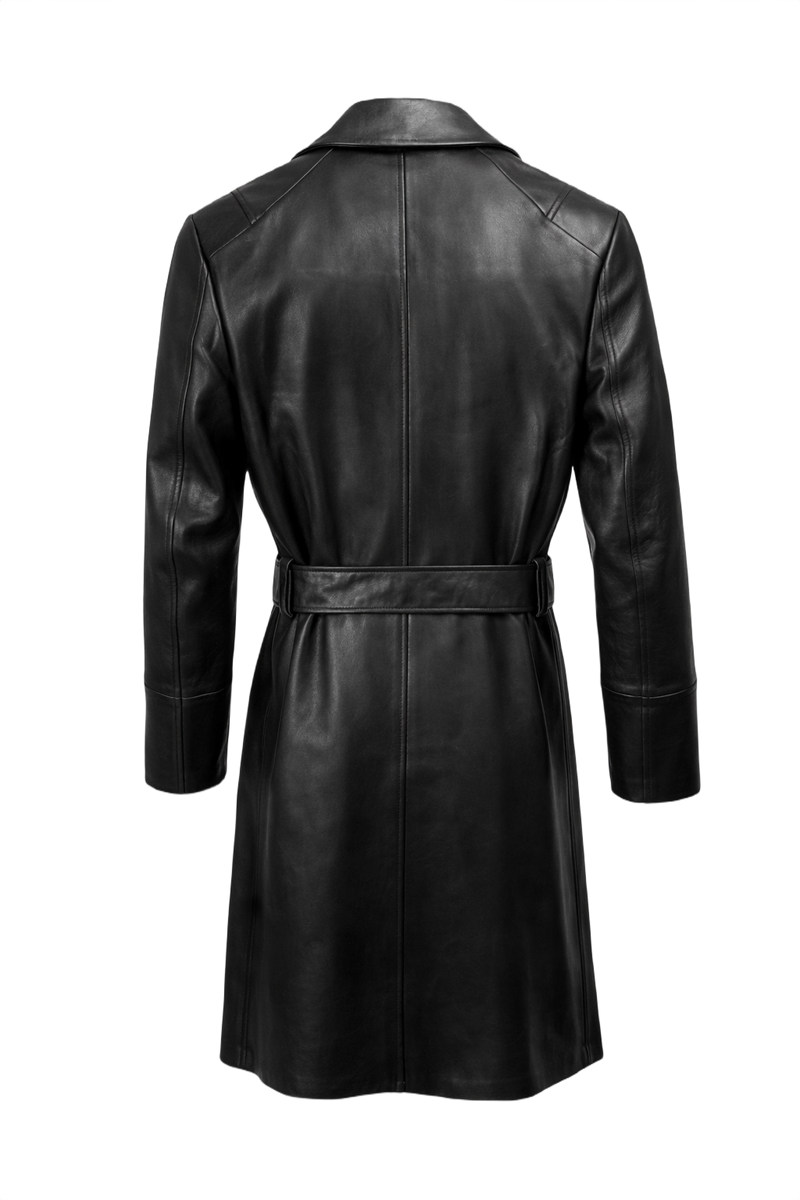 1990s Black Leather Leather Jacket - Back View