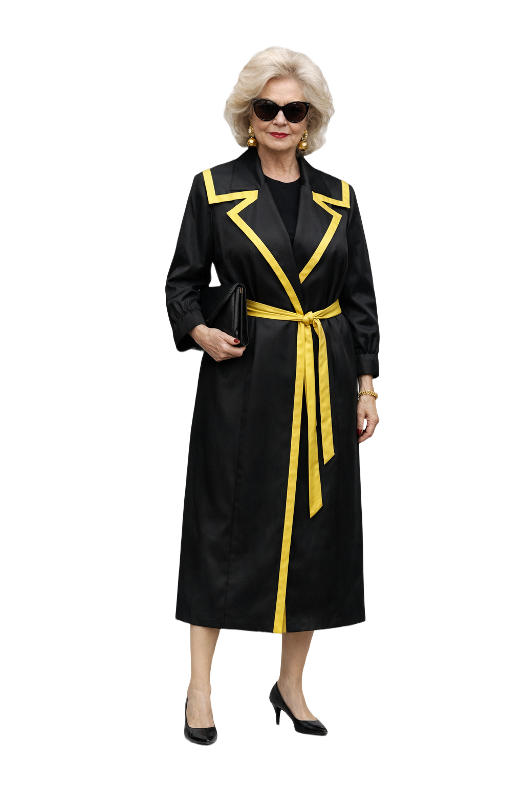 1980s Black Smooth Coat - Model