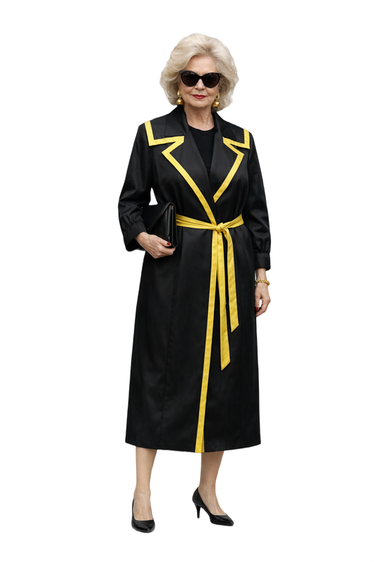 1980s Black Smooth Coat - Model