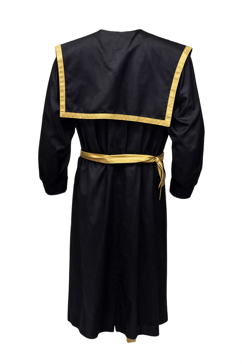 1980s Black Smooth Coat - Back View