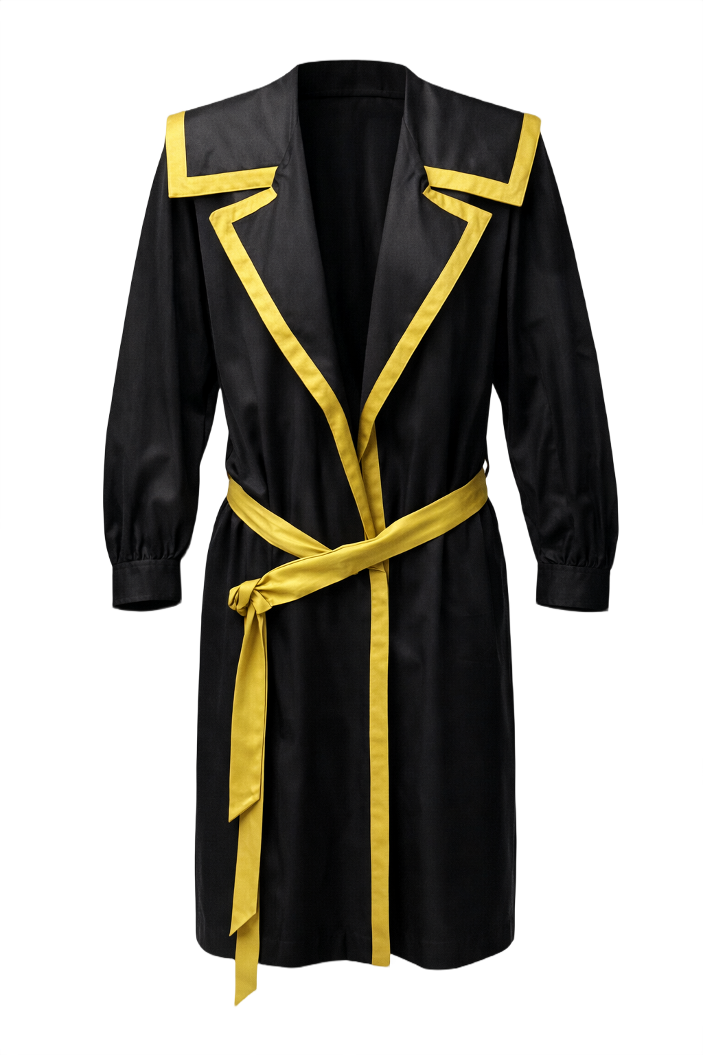 1980s Black Smooth Coat - Front View