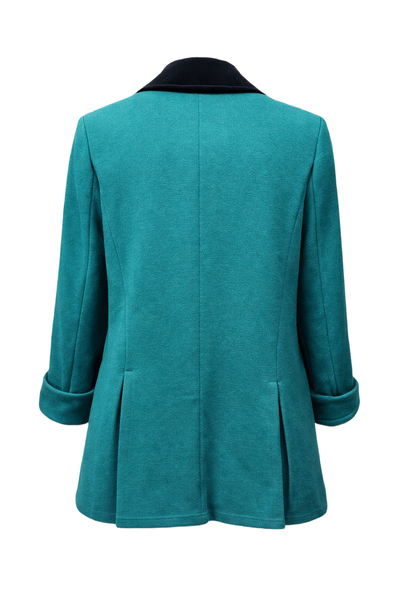 1980s Teal Wool Jacket - Back View