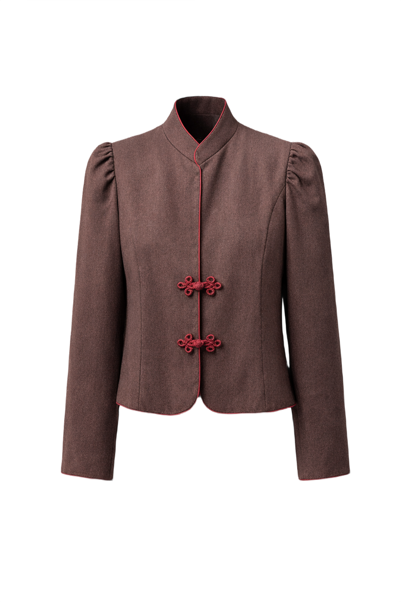 1970s Brown Wool Jacket - Front View
