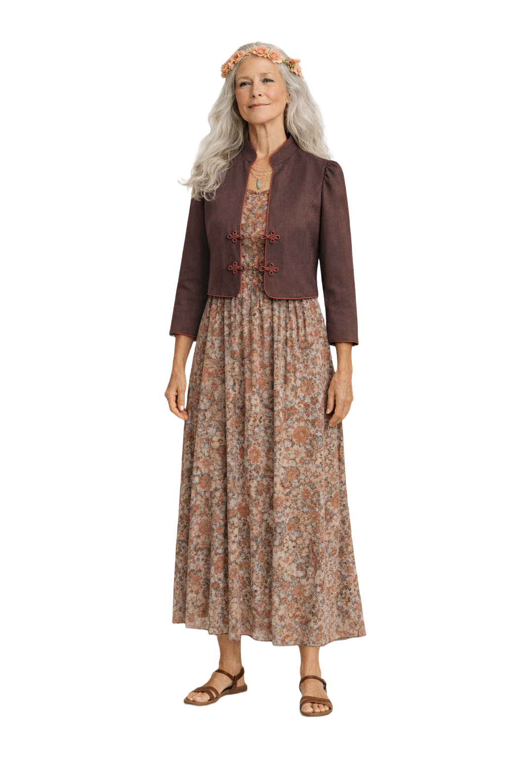 1970s Brown Wool Jacket - Model