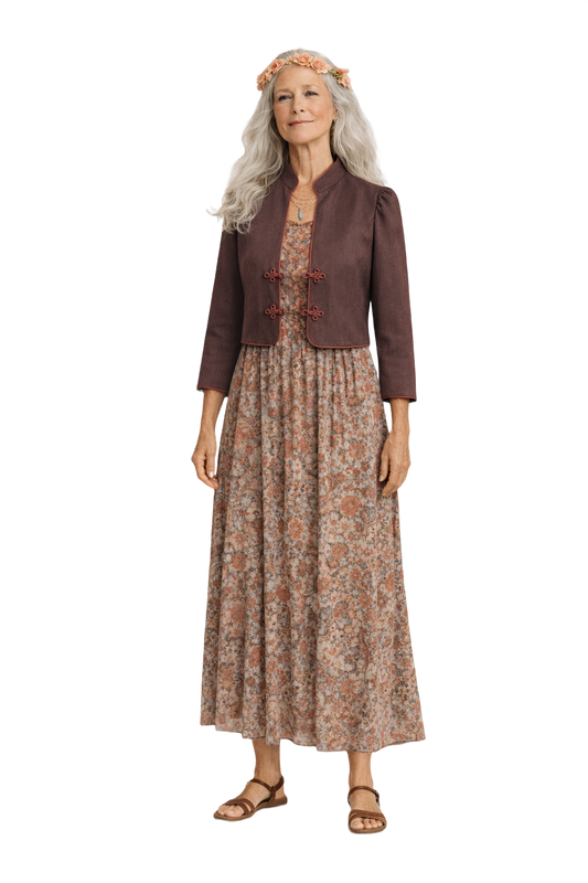 1970s Brown Wool Jacket - Model