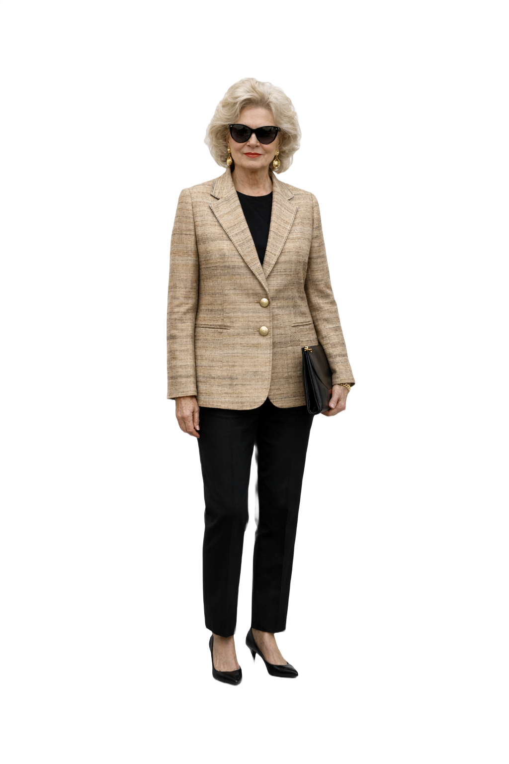 1980s Beige Silk Blend Blazer - Model