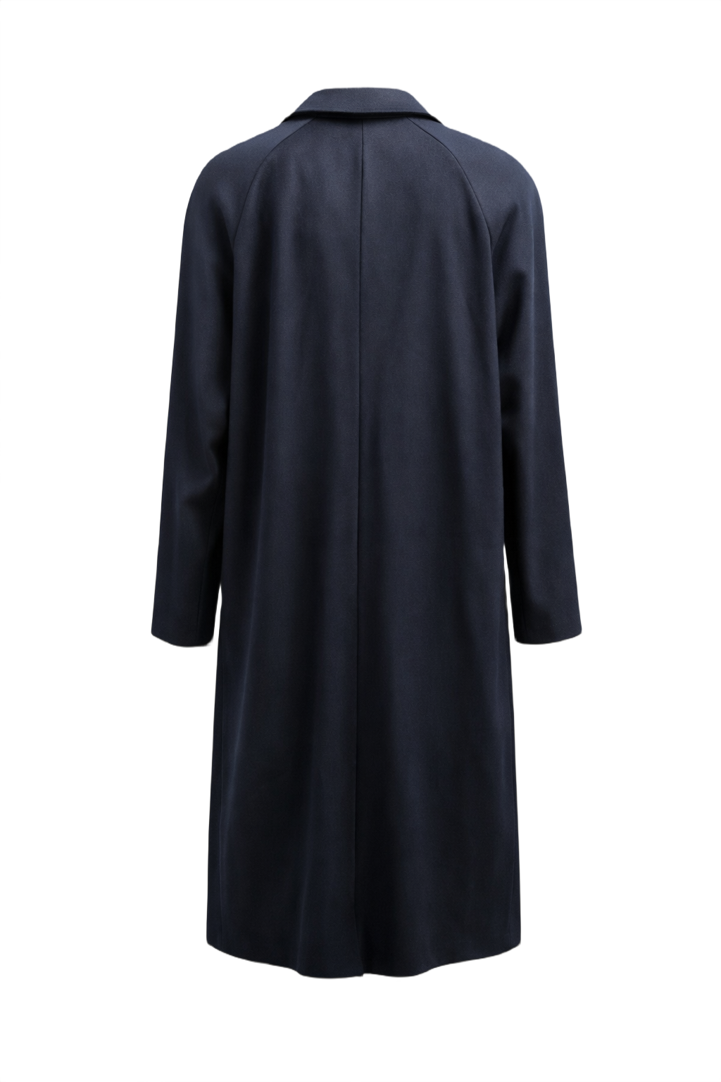 1990s Navy Blue Wool Coat - Back View