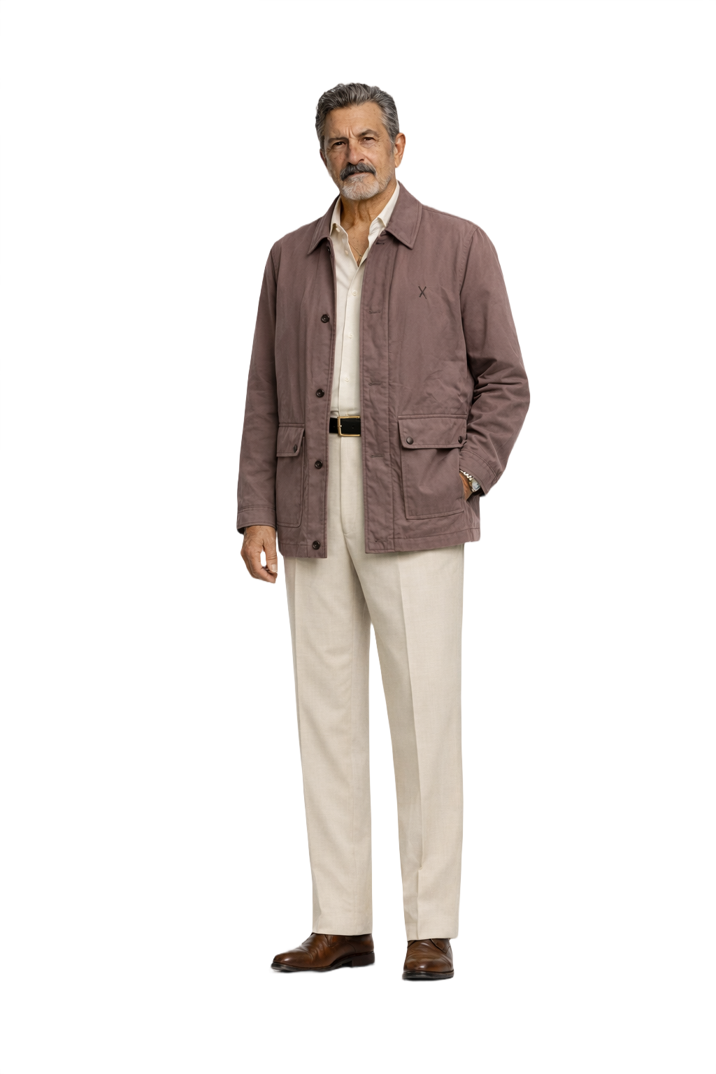 1980s Dark Mauve Cotton Jacket - Model