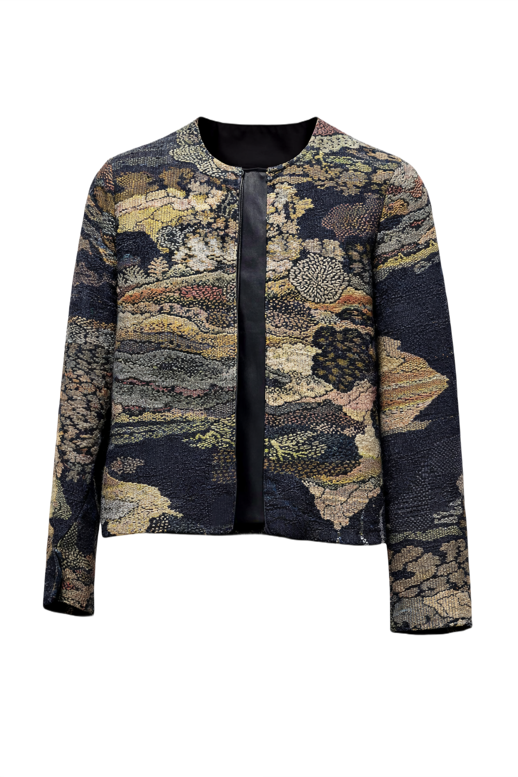 1970s Multicolor Woven Fabric Jacket - Front View