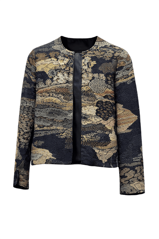 1970s Multicolor Woven Fabric Jacket - Front View