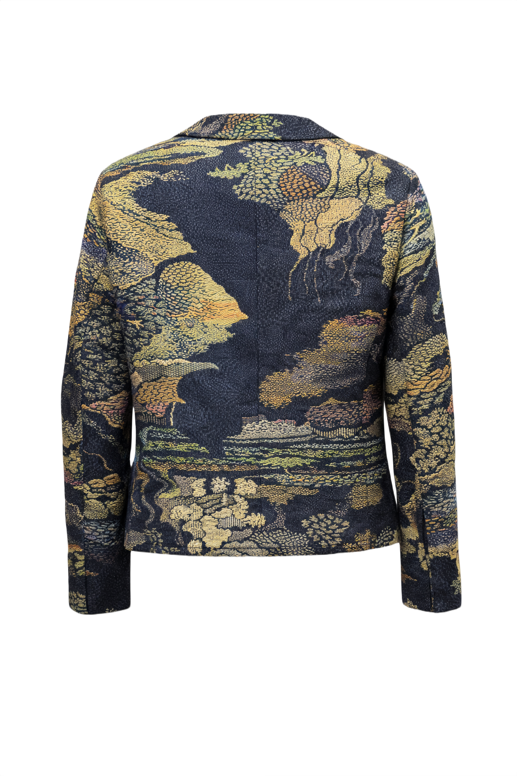 1970s Multicolor Woven Fabric Jacket - Back View