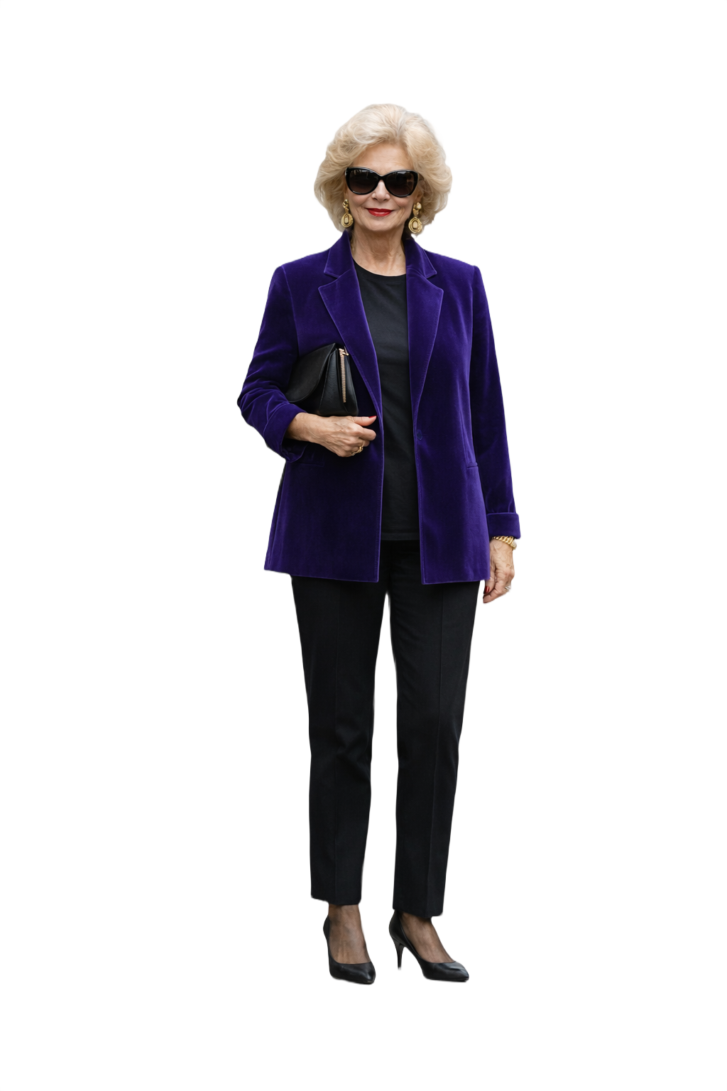 1980s Purple Velvet Blazer - Model