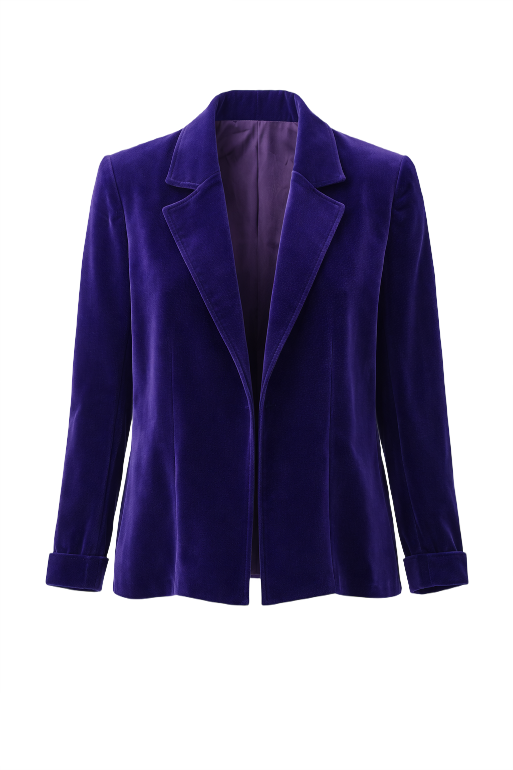1980s Purple Velvet Blazer - Front View