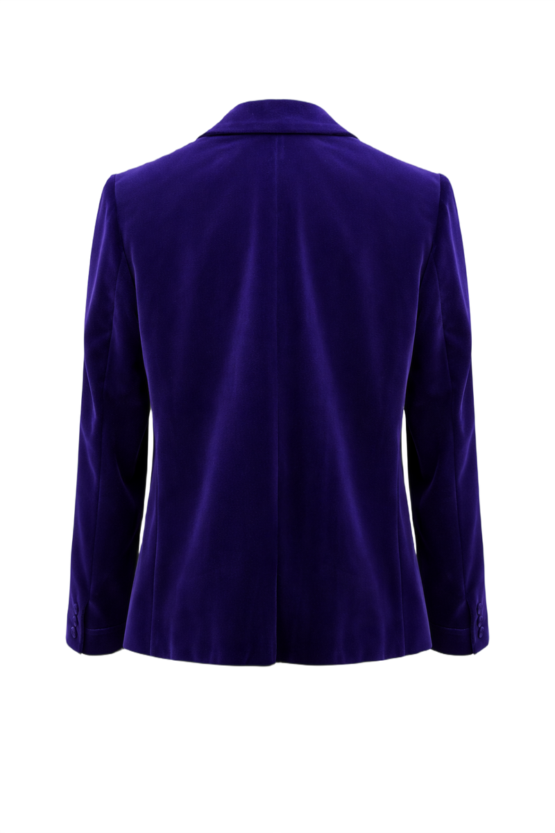 1980s Purple Velvet Blazer - Back View