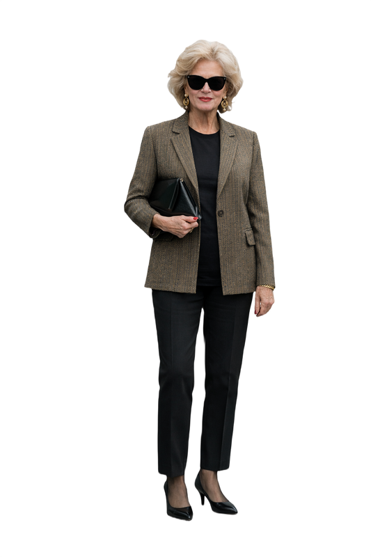 1980s Brown Wool Blazer - Model