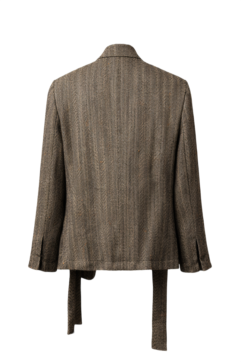 1980s Brown Wool Blazer - Back View