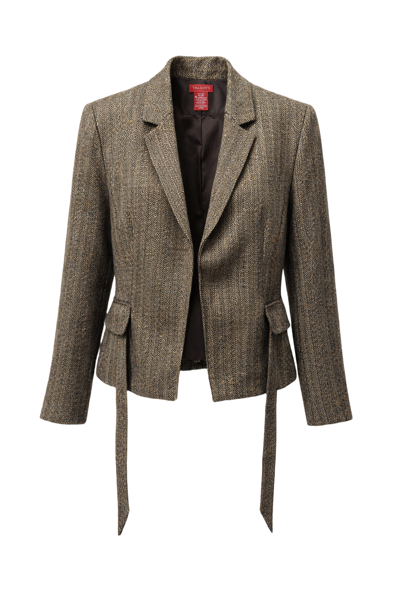 1980s Brown Wool Blazer - Front View