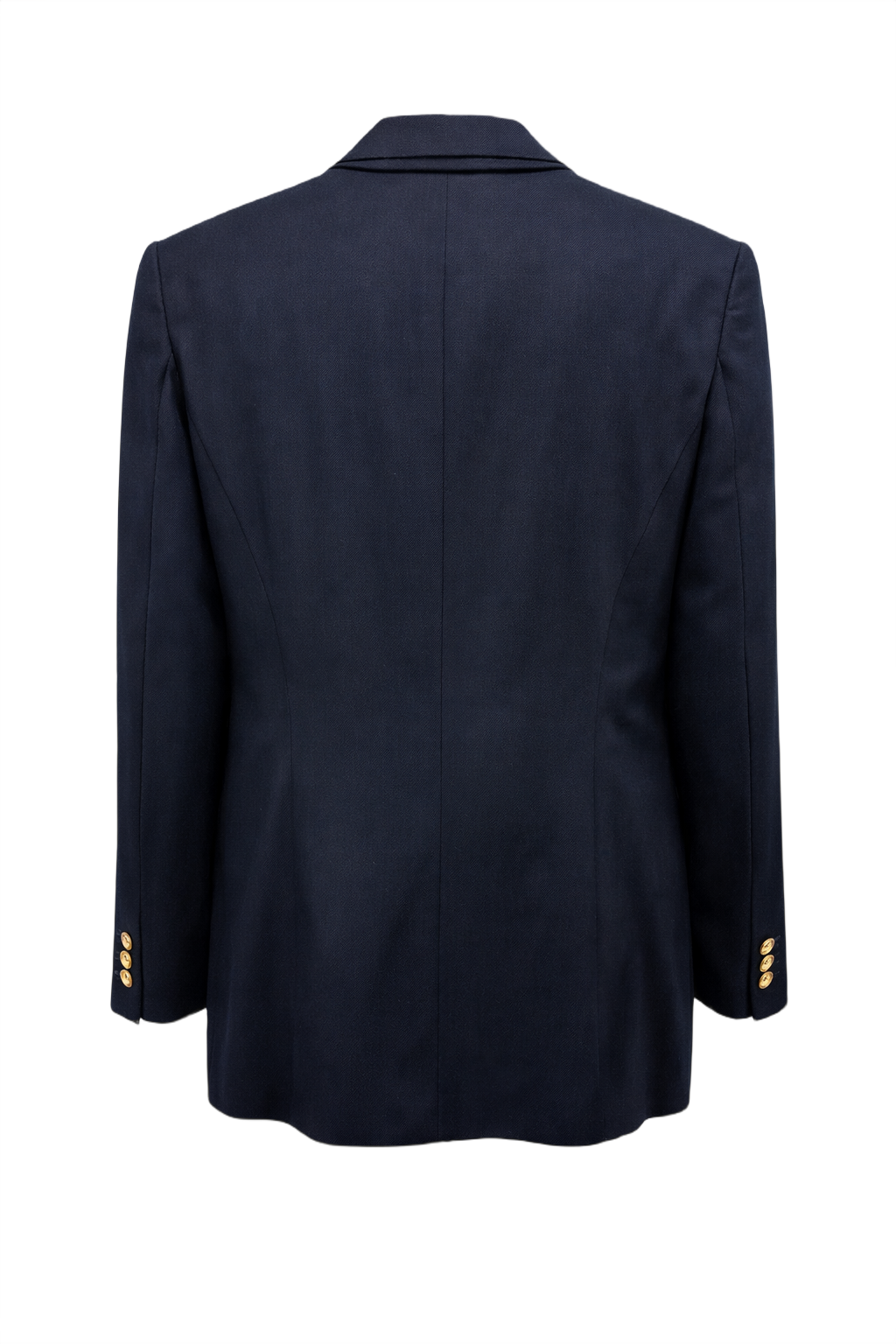 1980s Dark Navy Wool Blazer - Back View