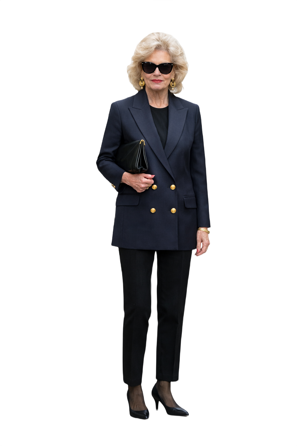 1980s Dark Navy Wool Blazer - Model