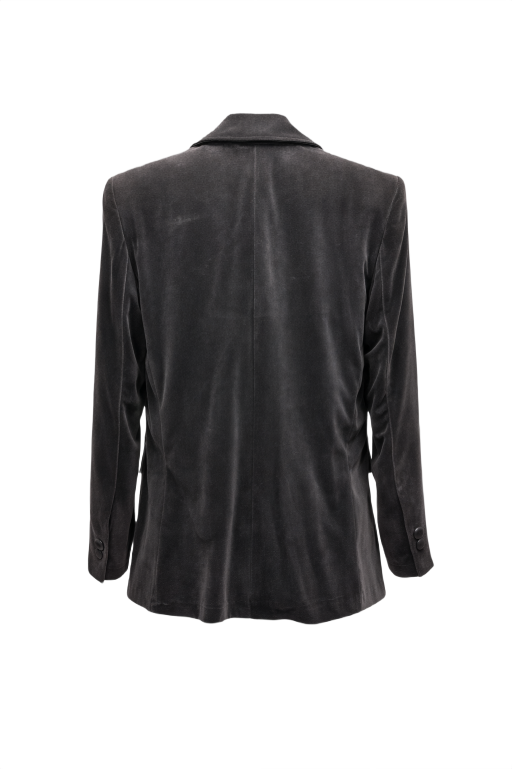 1980s Charcoal Grey Velvet Blazer - Back View