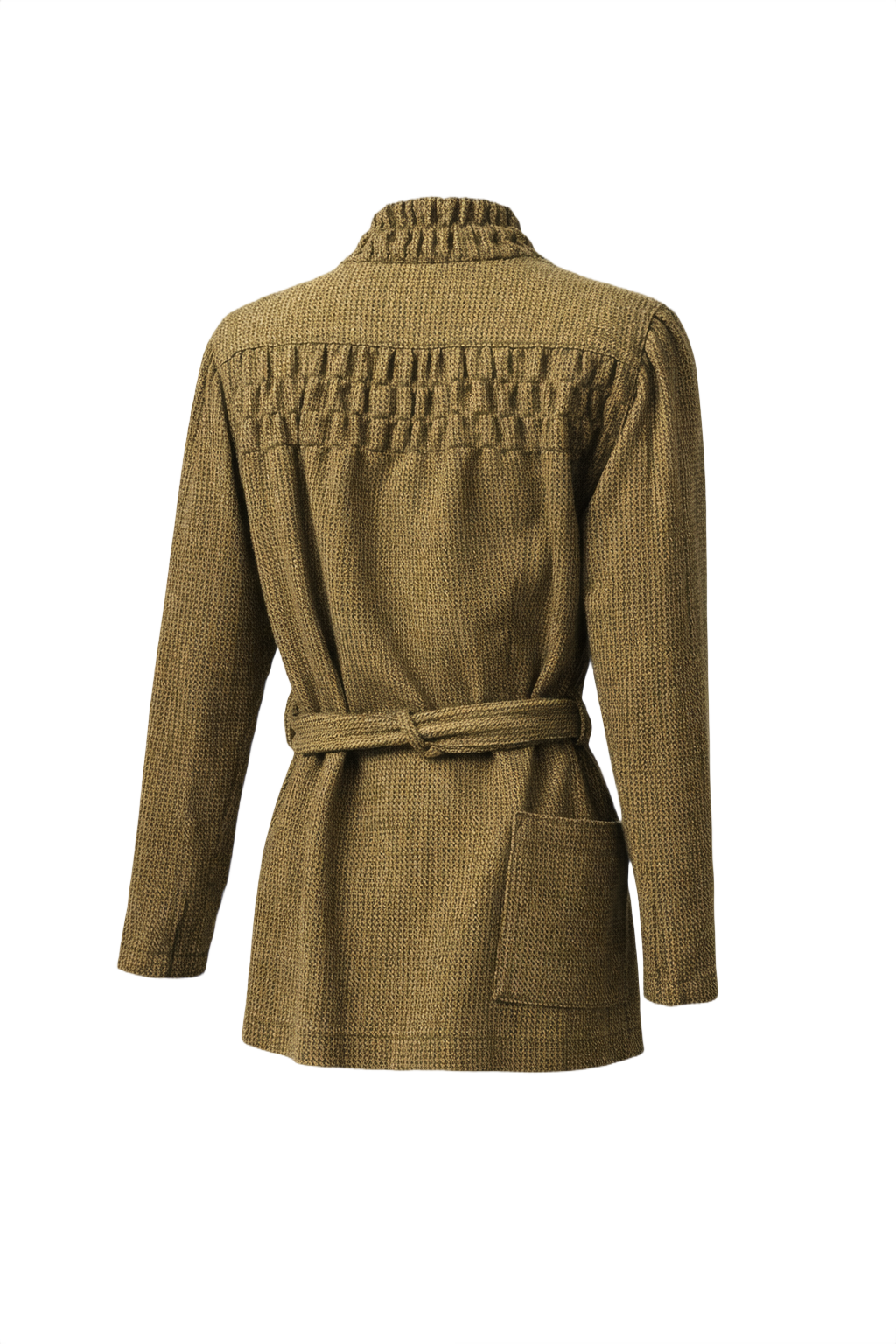 1980s Tan Wool Jacket - Back View